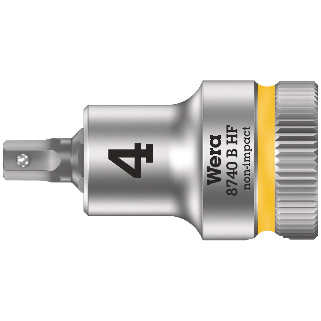 Wera 8740 B HF Zyklop Bitnuss mit 3/8-Antrieb, mit Haltefunktion für Innensechskantschrauben, 4 x 35 mm