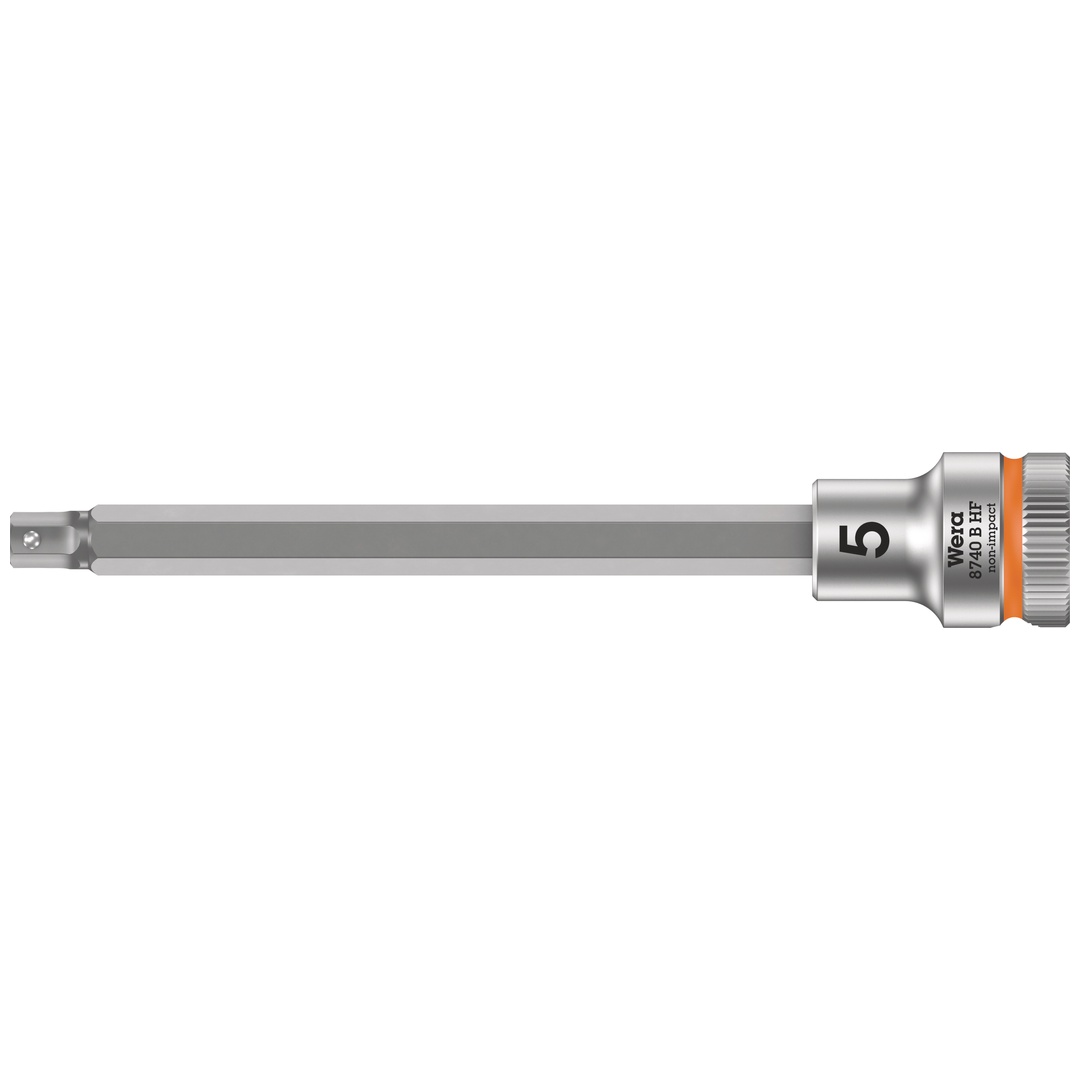 Wera 8740 B HF Zyklop Bitnuss mit 3/8-Antrieb, mit Haltefunktion für Innensechskantschrauben, 5 x 107 mm