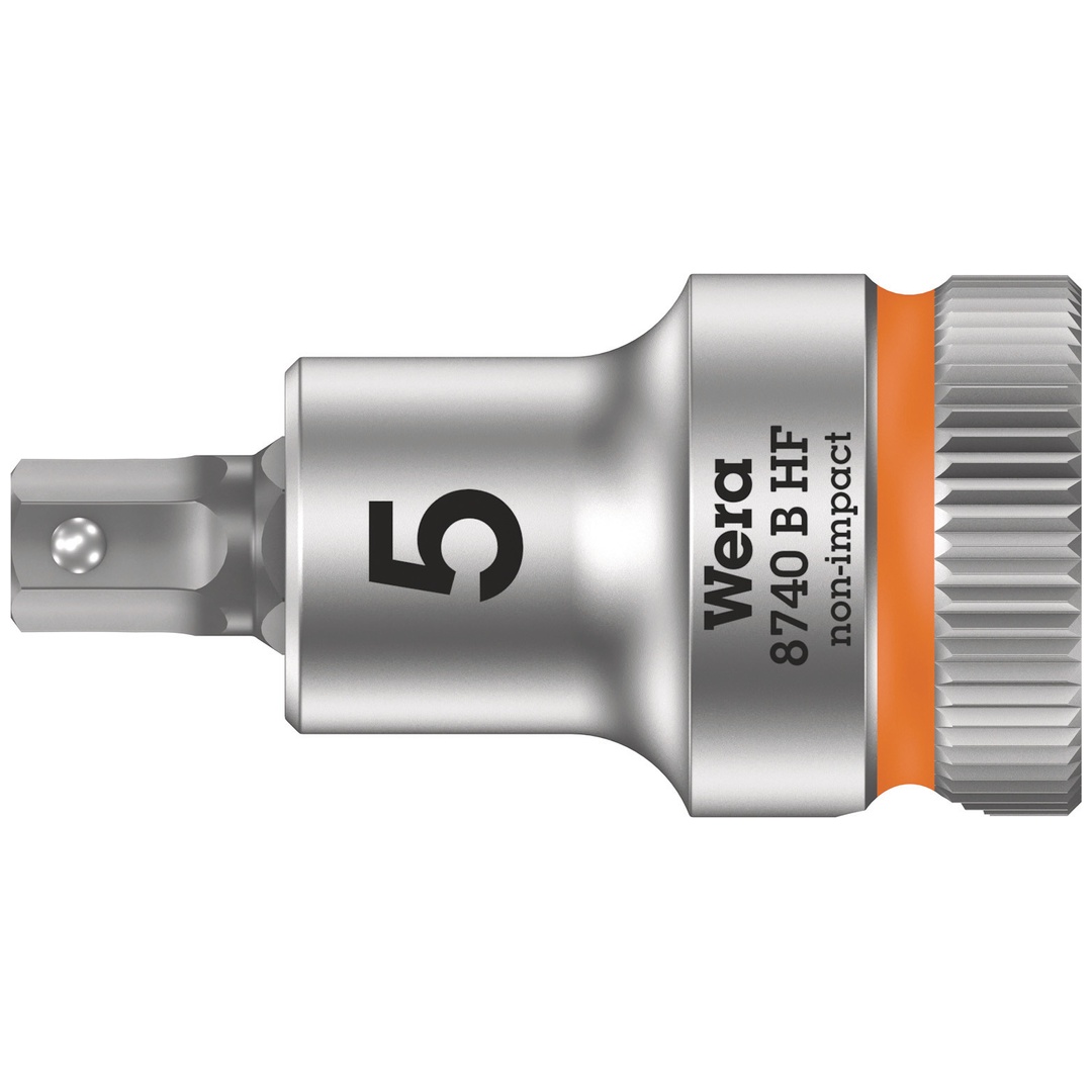 Wera 8740 B HF Zyklop Bitnuss mit 3/8-Antrieb, mit Haltefunktion für Innensechskantschrauben, 5 x 35 mm