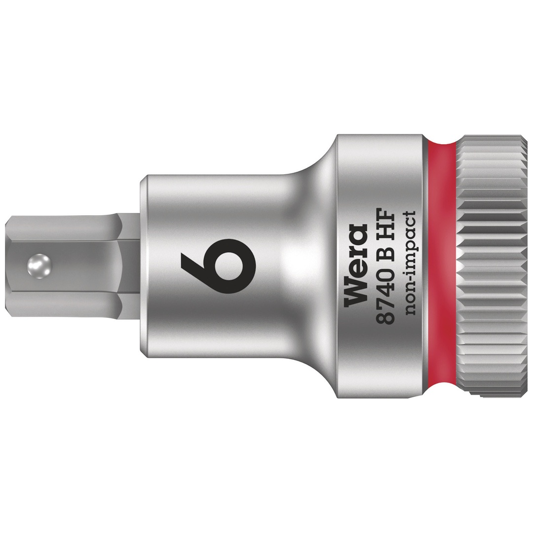 Wera 8740 B HF Zyklop Bitnuss mit 3/8-Antrieb, mit Haltefunktion für Innensechskantschrauben, 6 x 35 mm