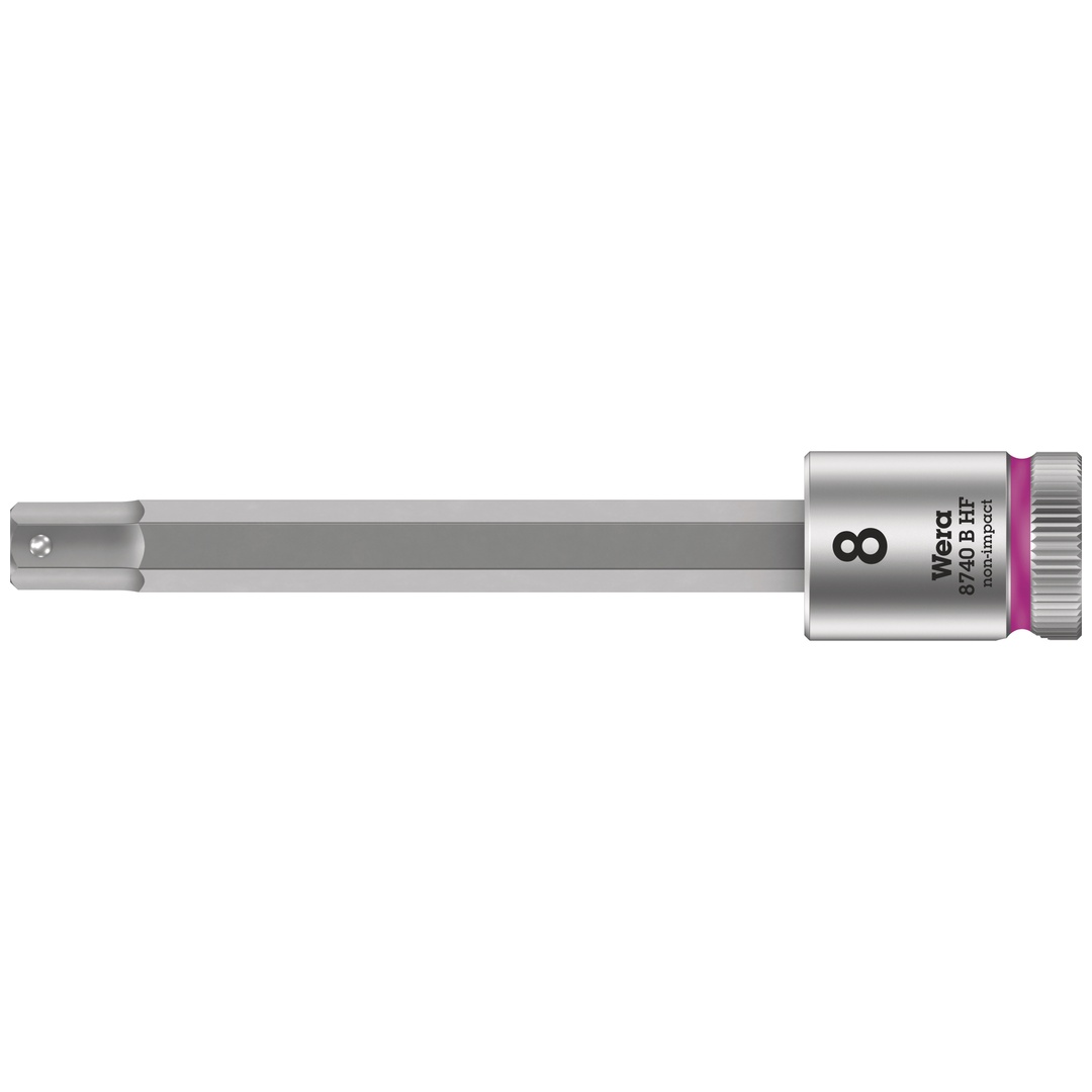 Wera 8740 B HF Zyklop Bitnuss mit 3/8-Antrieb, mit Haltefunktion für Innensechskantschrauben, 8 x 100 mm