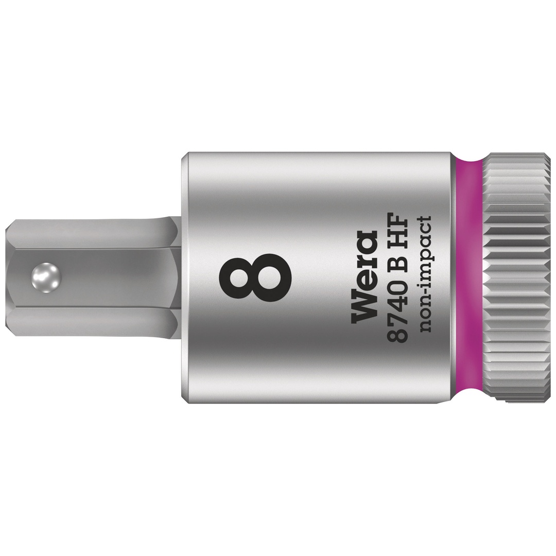 Wera 8740 B HF Zyklop Bitnuss mit 3/8-Antrieb, mit Haltefunktion für Innensechskantschrauben, 8 x 38,5 mm