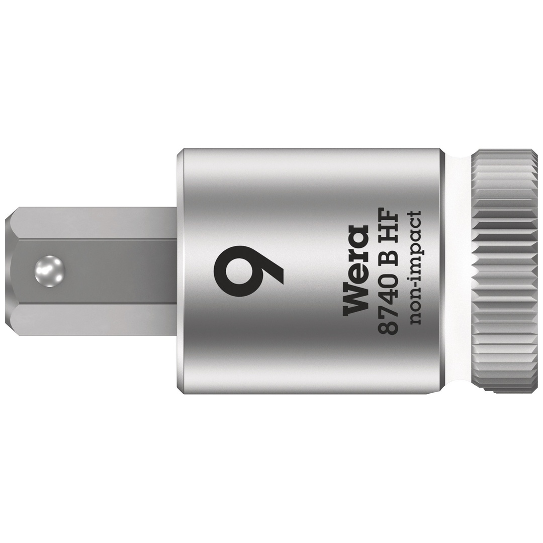 Wera 8740 B HF Zyklop Bitnuss mit 3/8-Antrieb, mit Haltefunktion für Innensechskantschrauben, 9 x 38,5 mm