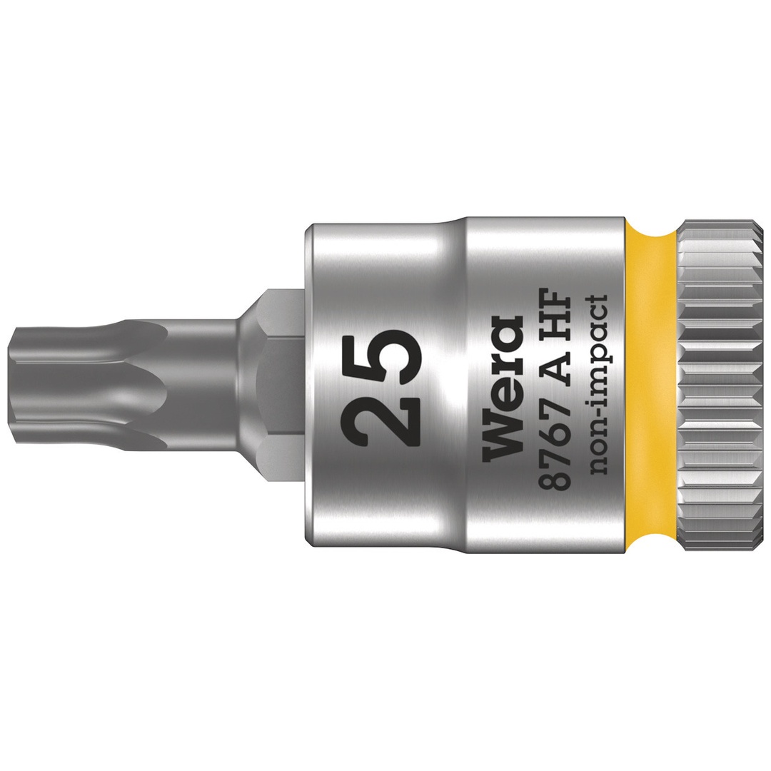 Wera 8767 A HF TX Zyklop Bitnuss mit 1/4-Antrieb, mit Haltefunktion, TX 25 x 28 mm