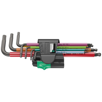 Wera 950/7 Hex-Plus Multicolour Magnet 1 Winkelschlüsselsatz, metrisch, BlackLaser, 7-tlg.