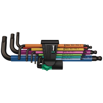 Wera 950/9 Hex-Plus Multicolour 1 Winkelschlüsselsatz, metrisch, BlackLaser, 9-tlg.