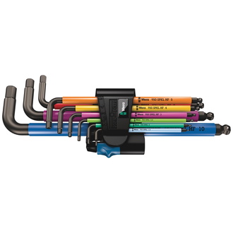 Wera 950/9 Hex-Plus Multicolour HF 1 Winkelschlüsselsatz, metrisch, BlackLaser, mit Haltefunktion, 9-tlg.
