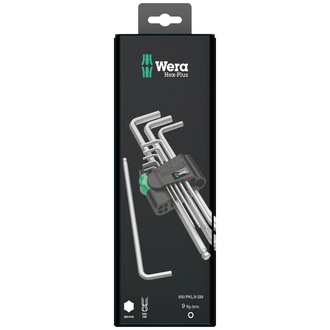 Wera 950/9 Hex-Plus 1 SB Winkelschlüsselsatz, metrisch, gestellverchromt, 9-tlg.