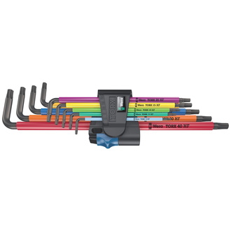 Wera 967/9 TX XL Multicolour HF 1 Winkelschlüsselsatz mit Haltefunktion, lang, 9-tlg.
