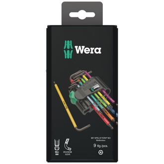 Wera 967/9 TX BO Multicolour 1 SB Winkelschlüsselsatz, BlackLaser, 9-tlg.