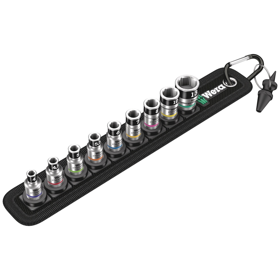 Wera Belt A 1 Zyklop Steckschlüsseleinsatz-Satz, mit Haltefunktion, 1/4-Antrieb, 10-tlg.