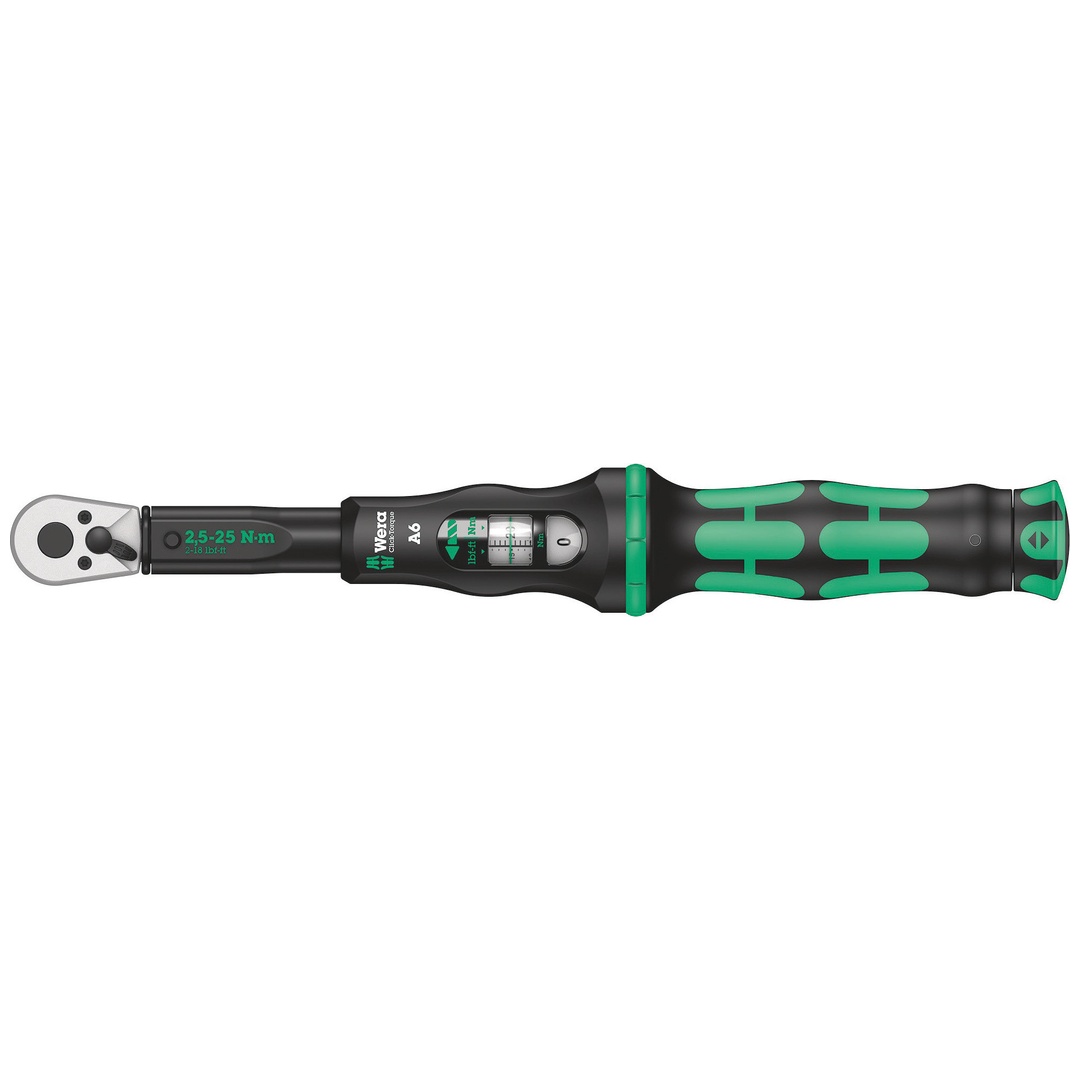 Wera Click-Torque A 6 Drehmomentschlüssel mit Umschaltknarre, 2,5-25 Nm, 1/4 x 2,5-25 Nm