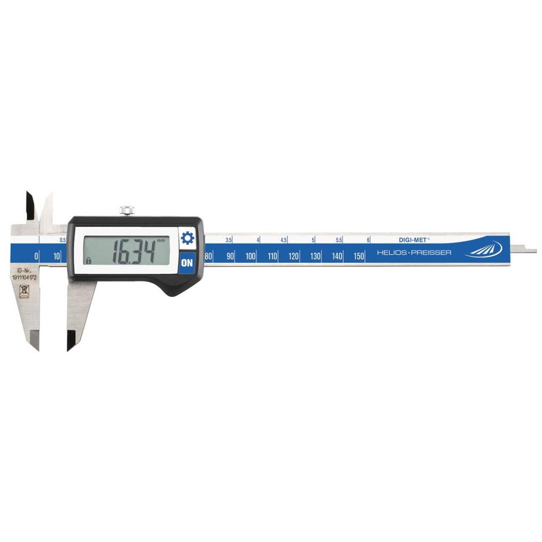 HELIOS PREISSER Digital-Taschenmeßschieber 200 mit Daten. ET HP