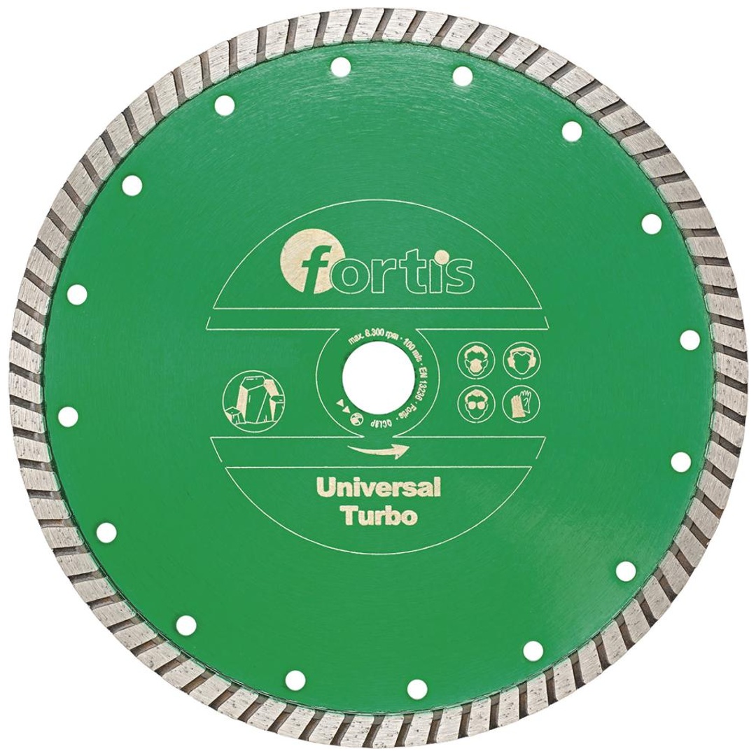 Fortis Diamant-Trennscheibe Universal Turbo Ø 115 mm turbosegmentiert 10 mm Bohrung 22,2 mm