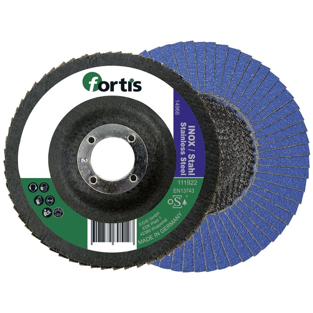 Fortis Fächerschleifscheibe Inox /Sta 115 mm K60 gerade