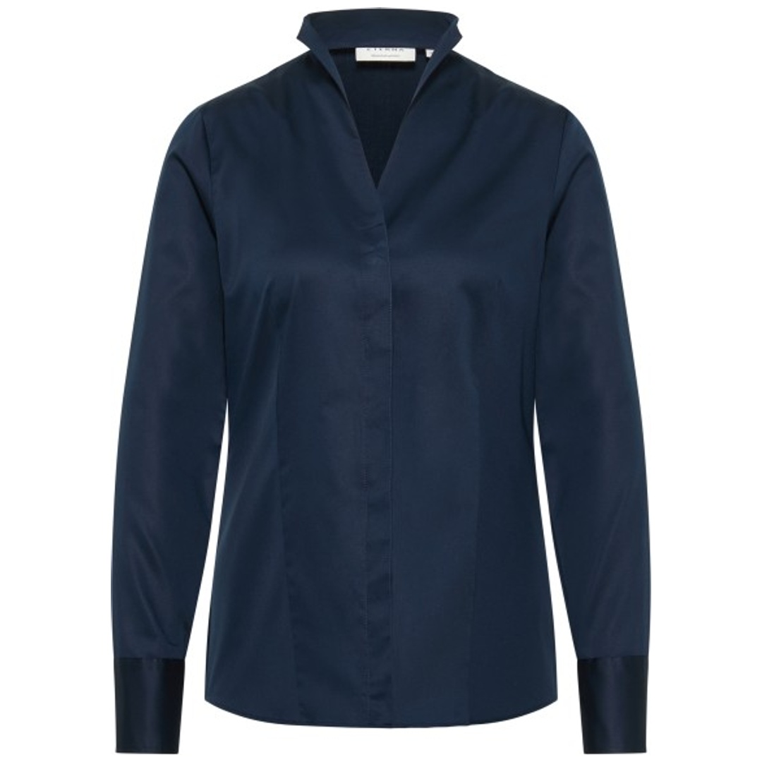 Eterna Bluse tailliert D282 5352 ohne Brusttasche Gr. 48 navy