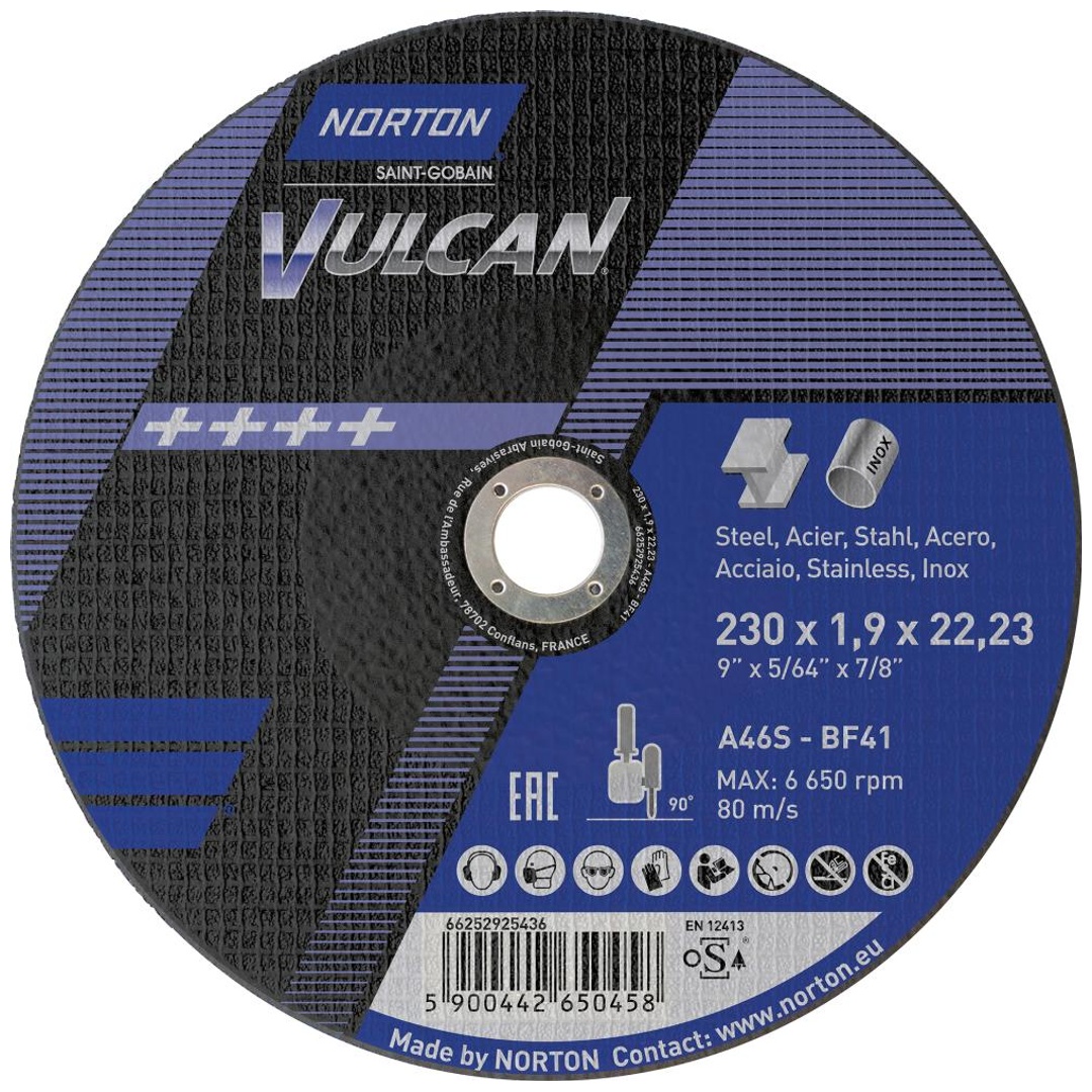 Norton Clipper Trennscheibe Vulcan Stahl/Inox gerade 230x1,9