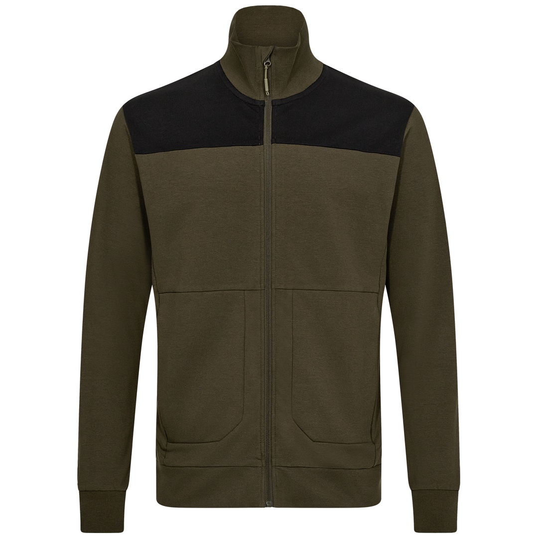 ENGEL Sweatcardigan mit Kragen Entire 8328-247-5320 Gr. XL forest green/schwarz