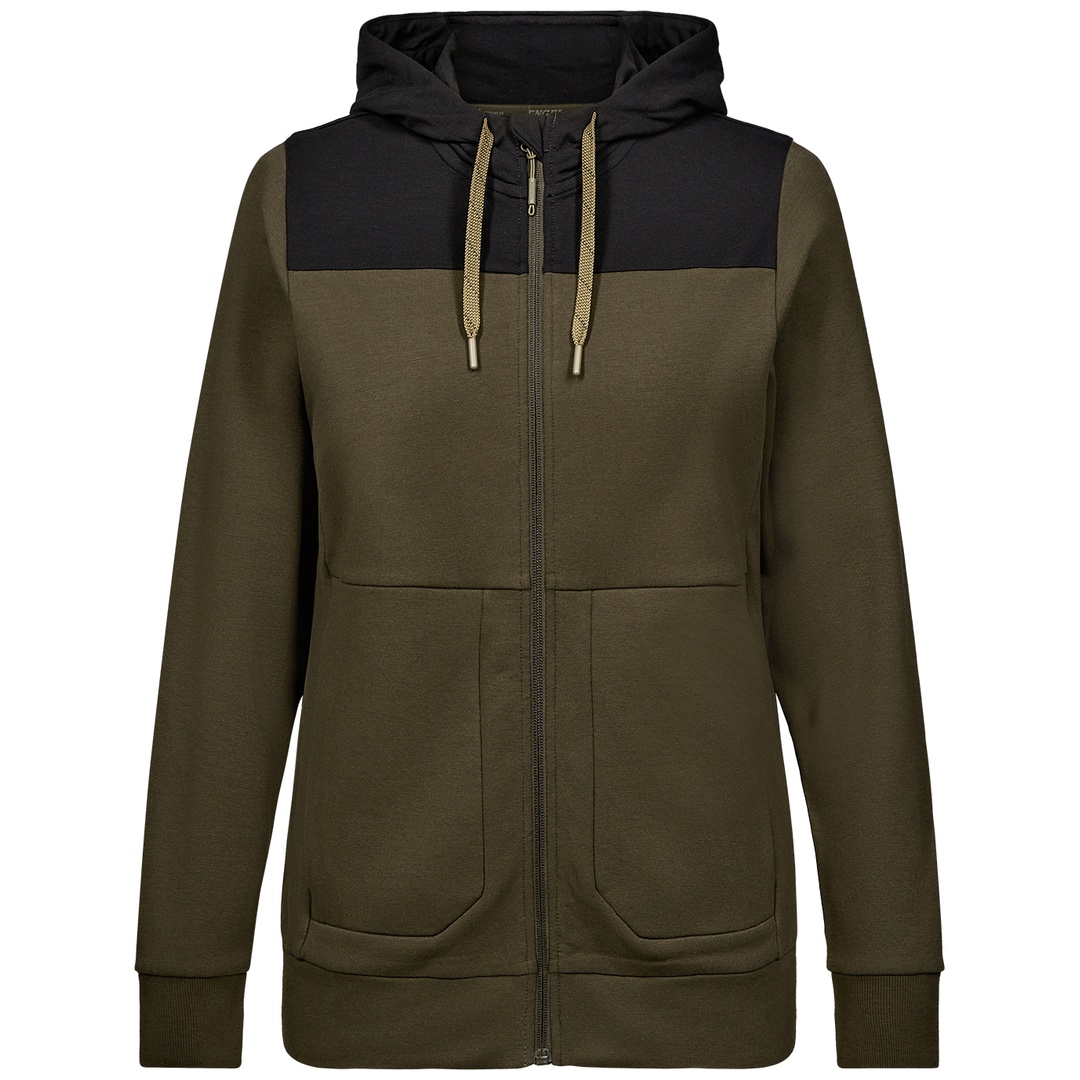 ENGEL Sweatshirtjacke mit Kapuze Damen 8334-247-5320 Gr. XS forest green/schwarz