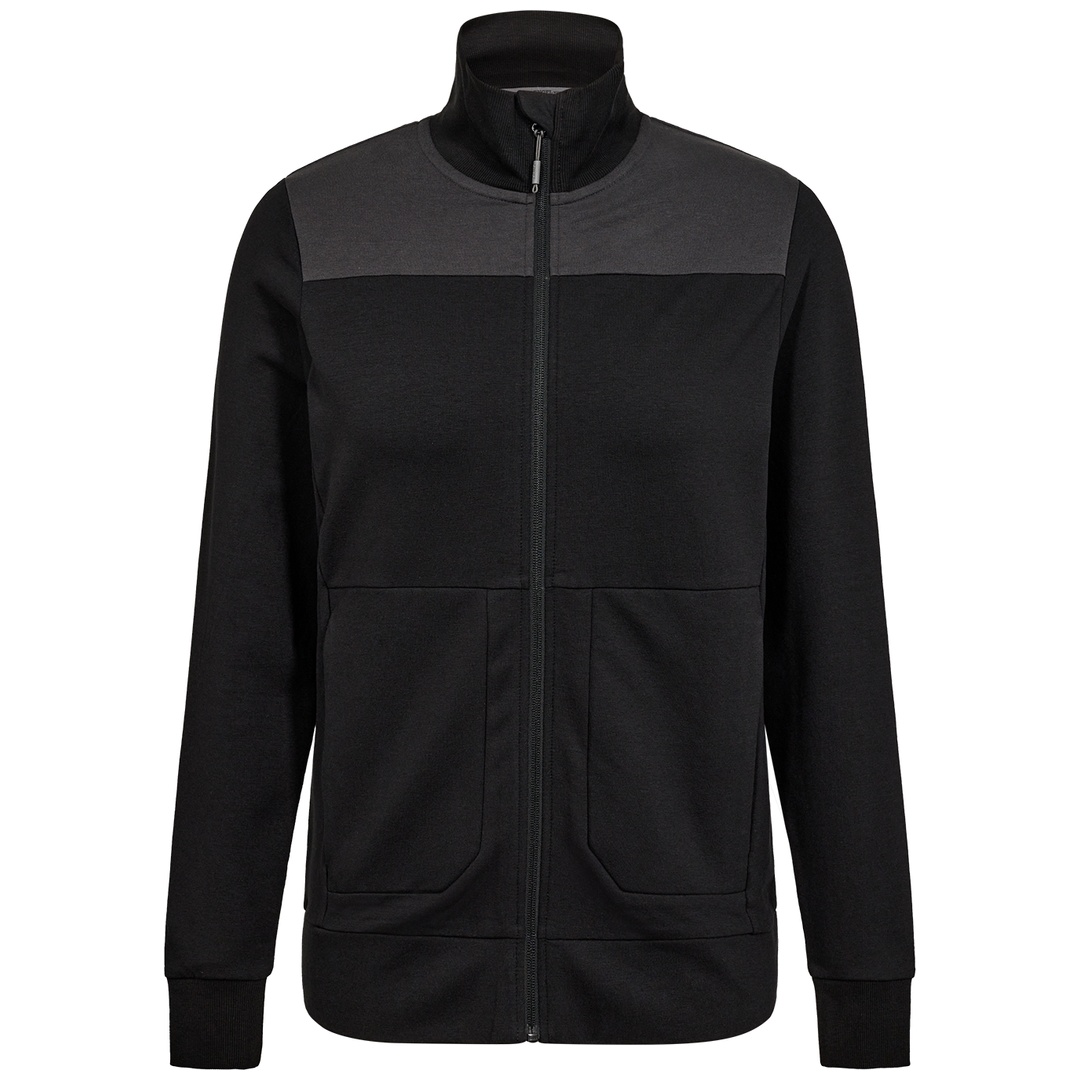 ENGEL Sweatshirtjacke mit Kragen Damen 8335-247-2079 Gr. 3XL schwarz/anthrazit
