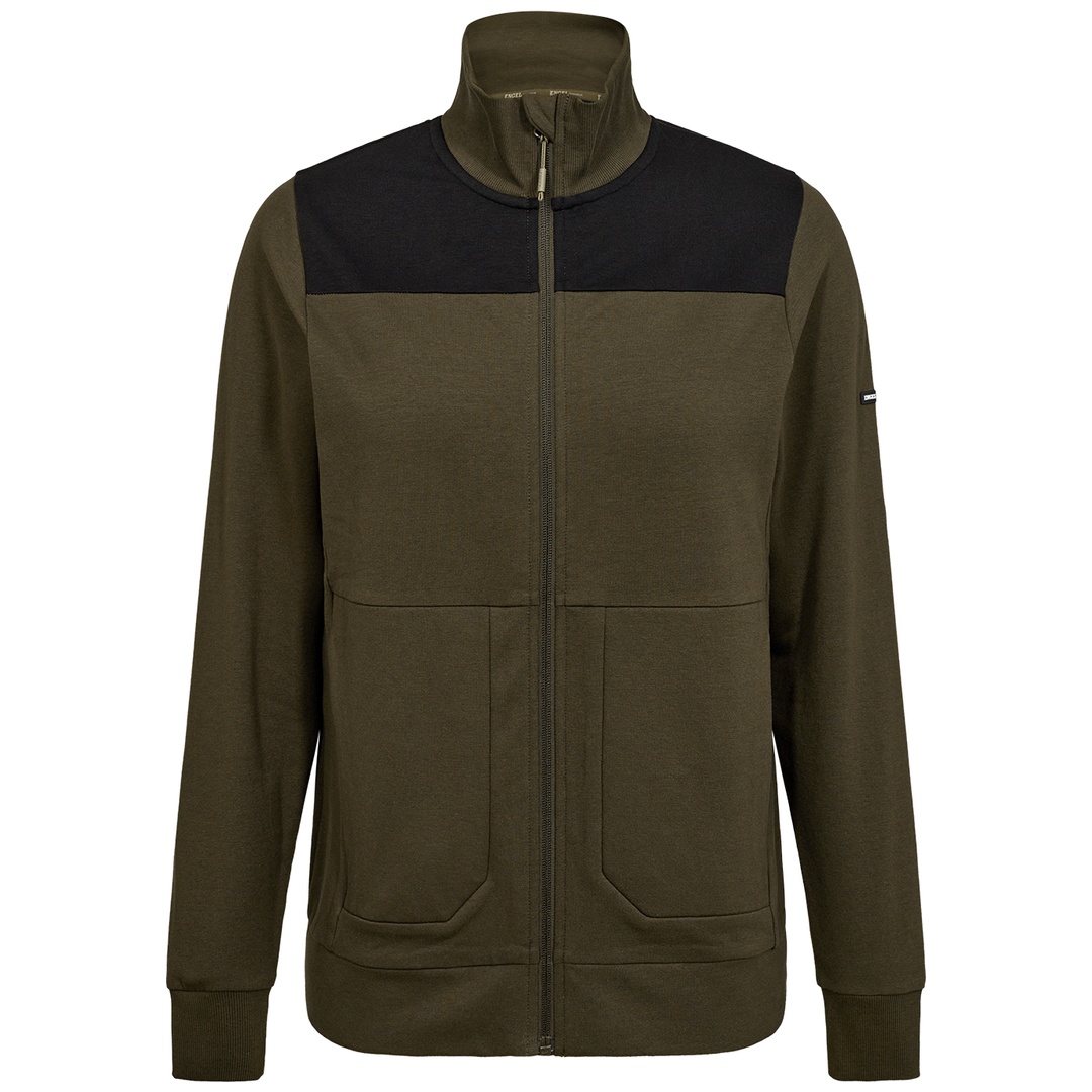 ENGEL Sweatshirtjacke mit Kragen Damen 8335-247-5320 Gr. XL forest green/schwarz