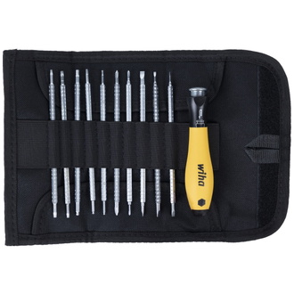 Wiha Schraubendreher mit Wechselklingen Set SYSTEM 4 ESD gemischt 12-tlg. inkl. Rolltasche