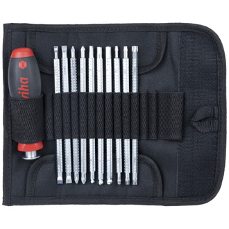 Wiha Schraubendreher mit Wechselklingen Set SYSTEM 6 gemischt 12-tlg. inkl. Rolltasche