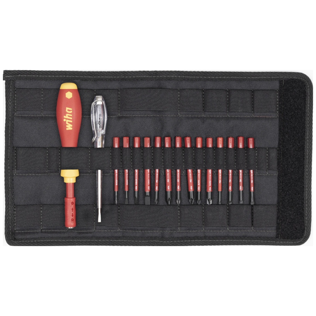 Wiha Schraubendreher mit Bithalter SoftFinish electric slimVario gemischt 17-tlg. inkl. Falttasche