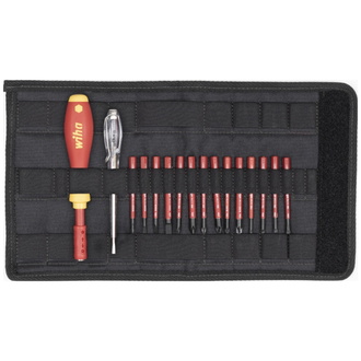 Wiha Schraubendreher mit Bithalter SoftFinish electric slimVario gemischt 17-tlg. inkl. Falttasche