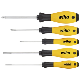 Wiha Schraubendreher Set SoftFinish ESD Schlitz, Phillips 5-tlg.
