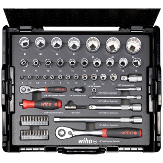 Wiha Steckschlüssel- und Bit Set 1/4" und 1/2" 60-tlg. inkl. L-Boxx