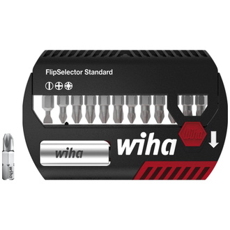 Wiha Bit Set FlipSelector Standard 25 mm Schlitz, Phillips, Pozidriv 13-tlg. 1/4" C6,3