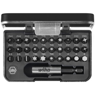 Wiha Bit Set Standard 25 mm gemischt 31-tlg. 1/4" C6,3 in Box mit Gürtelclip, Art.Nr. 41130