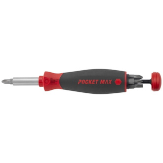 Wiha Schraubendreher mit Bit Magazin PocketMax magnetisch gemischt mit 8 Bits, 1/4"