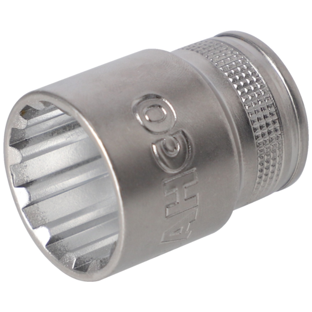 Bahco 1/2 Steckschlüssel-Einsätze mit 32 mm Vielzahn-Profil (Spline), Vierkantantrieb