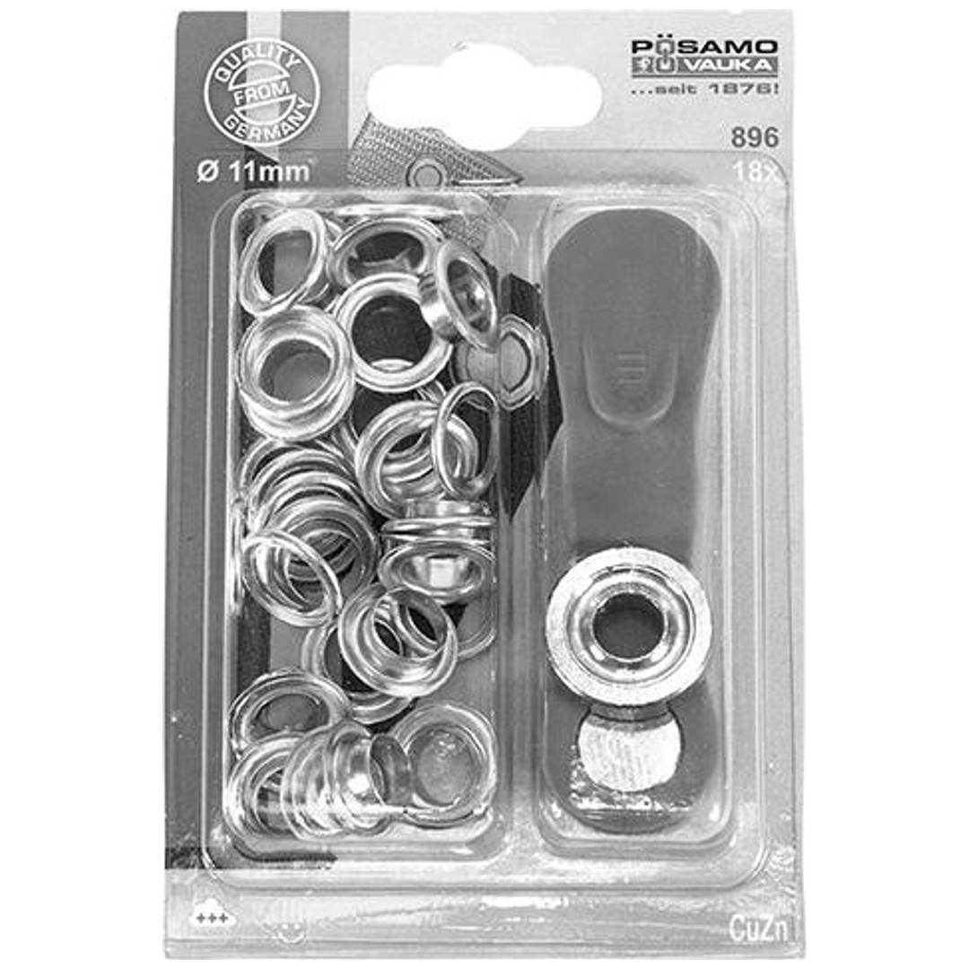 PÖSAMO Öse u. Sch. MS-vern. (SB)11,0mm a 18 Stück