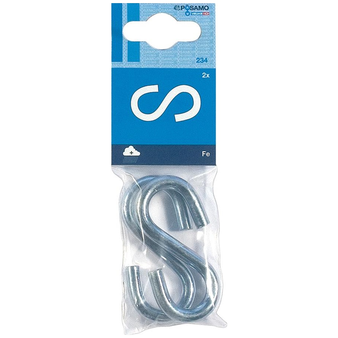 PÖSAMO Not-S-Haken 4 mm verz. 4 mm a 4 Stk.