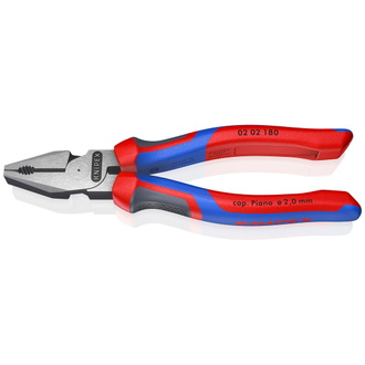 Knipex Kraft-Kombizange, mit Mehrkomponenten-Hüllen, schwarz atramentiert 180 mm