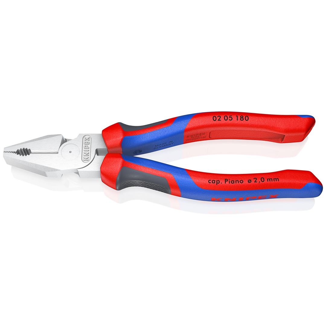 Knipex Kraft-Kombizange, mit Mehrkomponenten-Hüllen, verchromt 180 mm