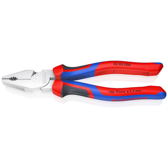 Knipex Kraft-Kombizange, mit Mehrkomponenten-Hüllen, verchromt 200 mm
