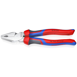 Knipex Kraft-Kombizange, mit Mehrkomponenten-Hüllen, verchromt 225 mm