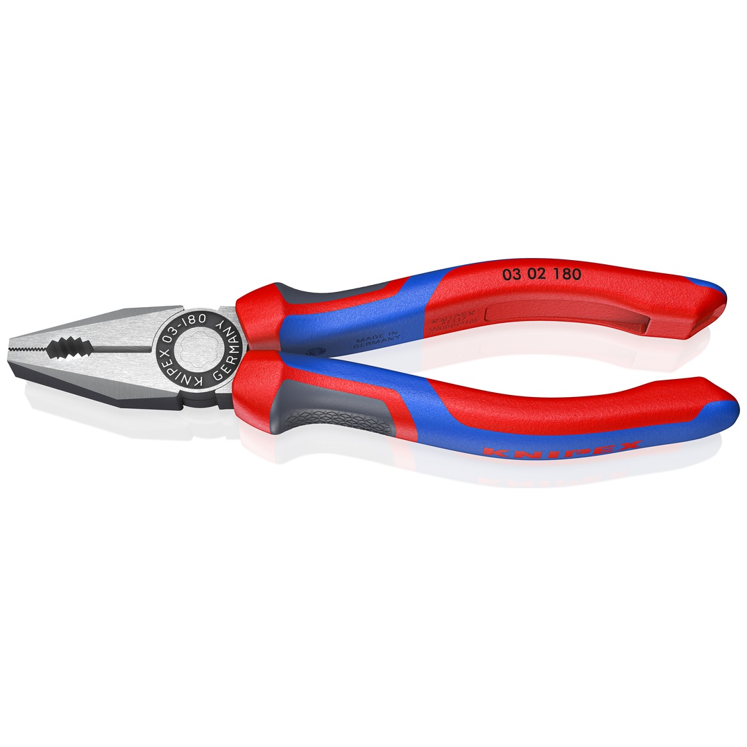 Knipex Kombizange, mit Mehrkomponenten-Hüllen, schwarz atramentiert 180 mm