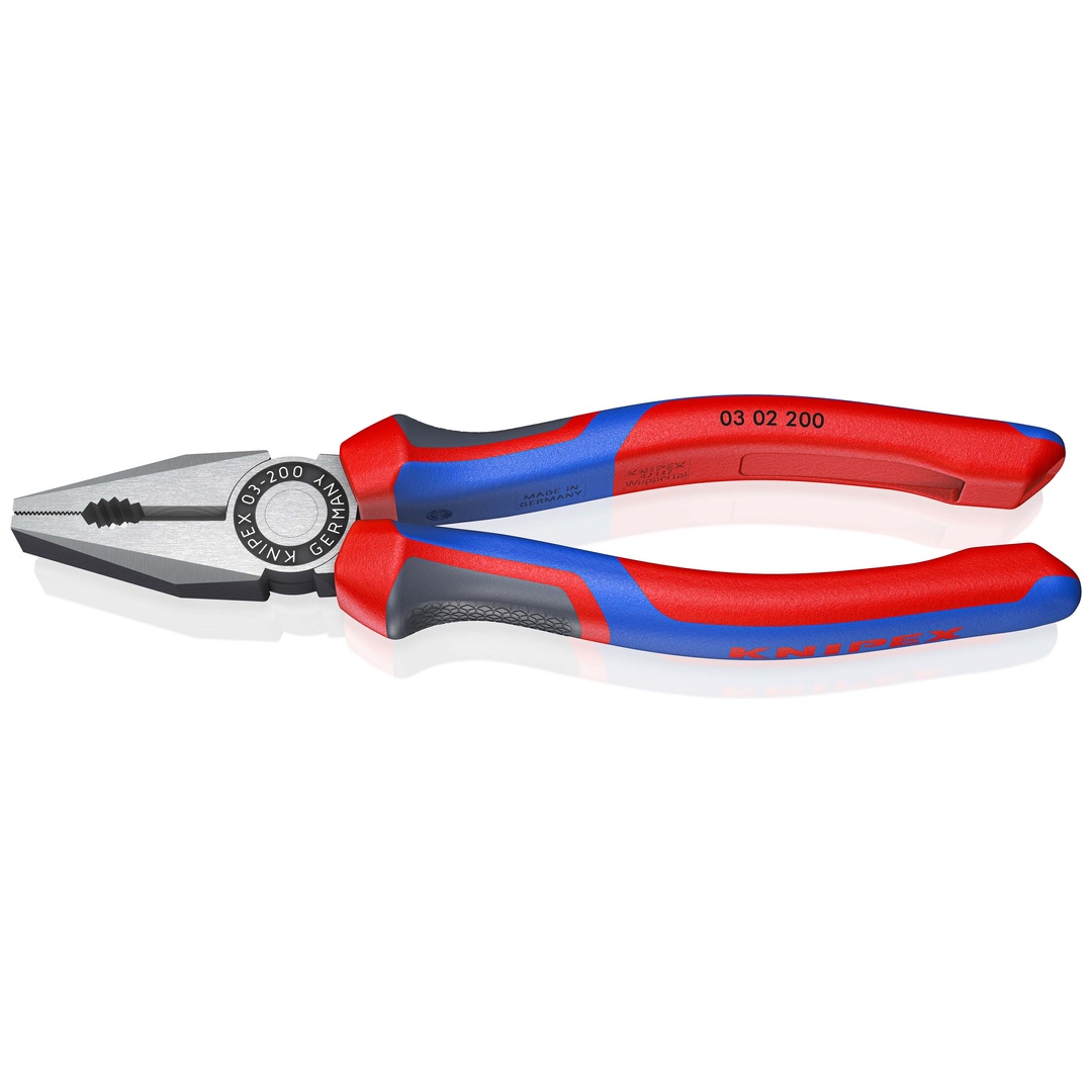 Knipex Kombizange, mit Mehrkomponenten-Hüllen, schwarz atramentiert 200 mm