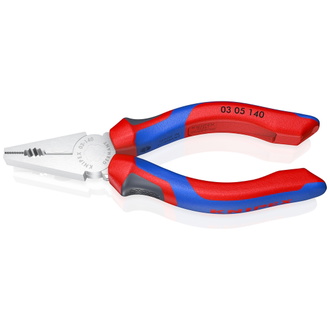 Knipex Kombizange, mit Mehrkomponenten-Hüllen, verchromt 140 mm