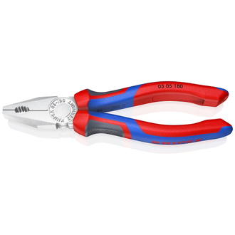Knipex Kombizange, mit Mehrkomponenten-Hüllen, verchromt 180 mm
