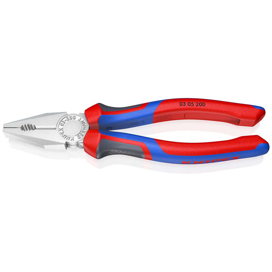 Knipex Kombizange, mit Mehrkomponenten-Hüllen, verchromt 200 mm