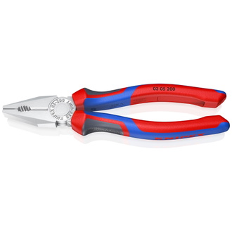 Knipex Kombizange, mit Mehrkomponenten-Hüllen, verchromt 200 mm