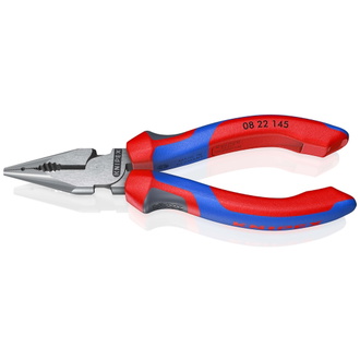 Knipex Spitz-Kombizange, mit Mehrkomponenten-Hüllen, schwarz atramentiert 145 mm