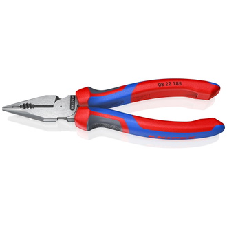 Knipex Spitz-Kombizange, mit Mehrkomponenten-Hüllen, schwarz atramentiert 188 mm