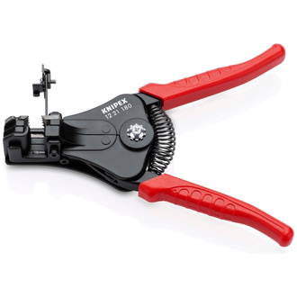 Knipex Abisolierzange mit Formmessern mit Kunststoff-Griffhüllen schwarz lackiert 180 mm, 335 g